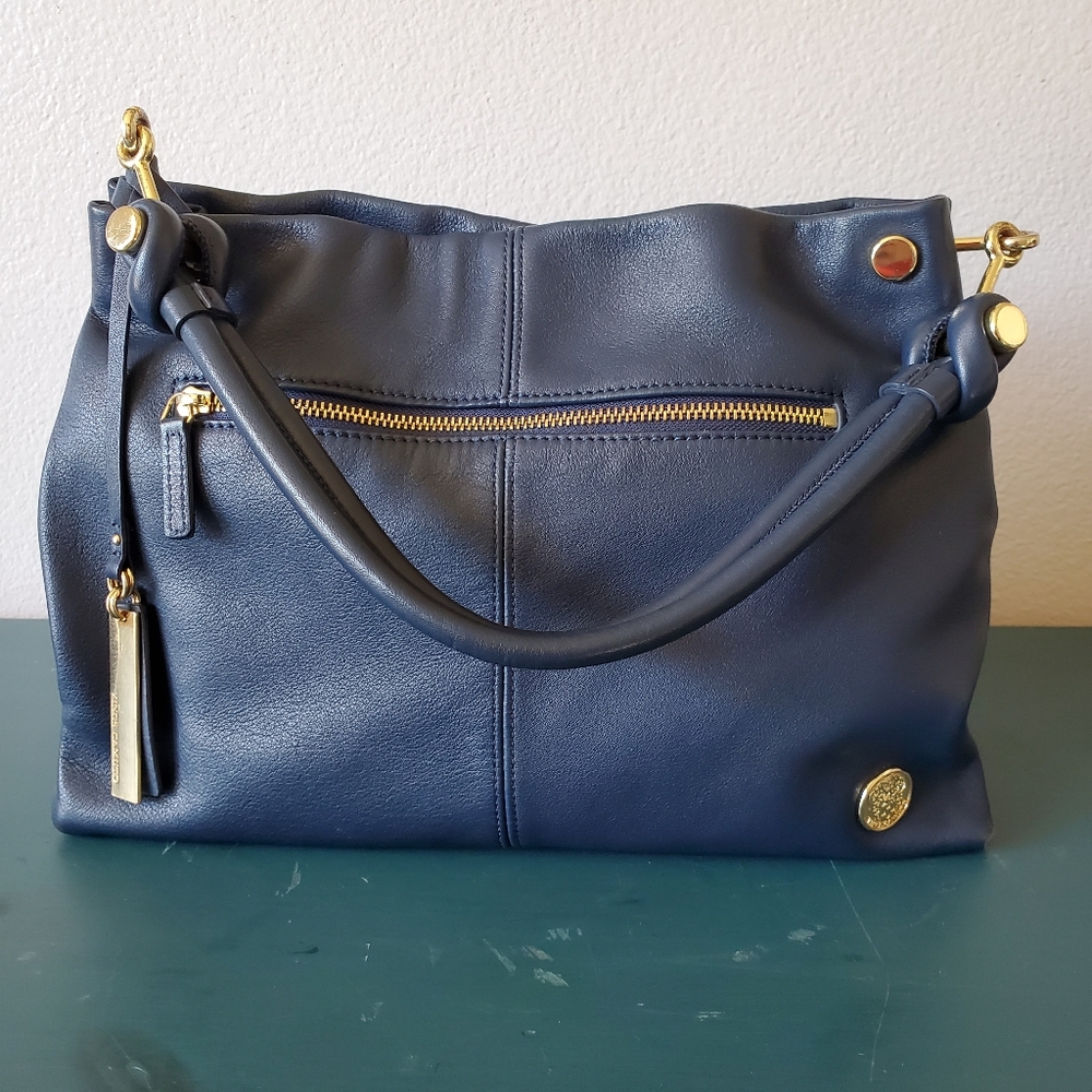 Vince Camuto Ruell Hobo Leather Purse Blue